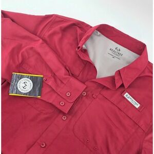 Realtree Fishing Mens Gorpcore Medium M Shirt Guide Long Sleeve Brick Red Hiking